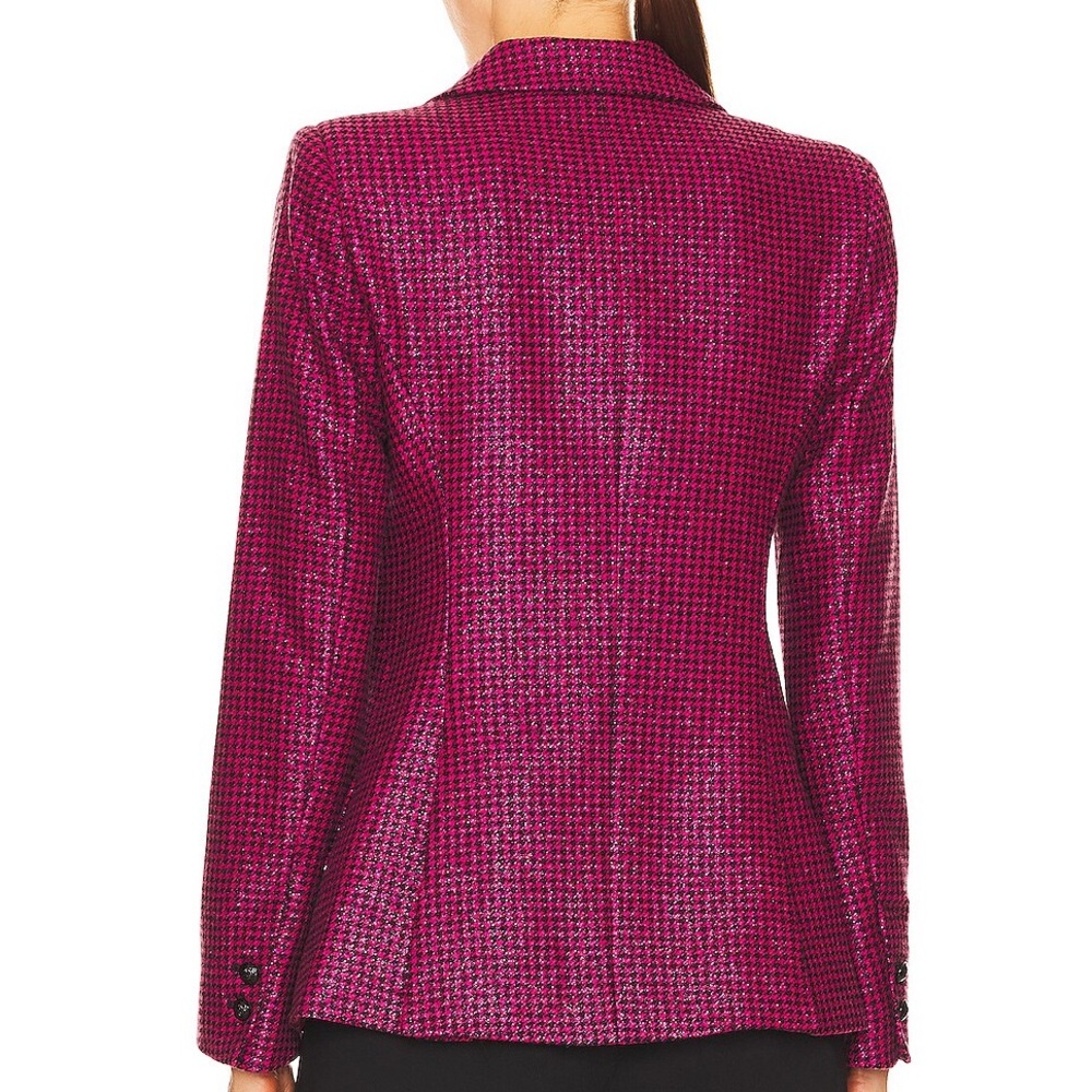 L’Agence Pink and Black Houndstooth Chamberlain Blazer - Picture 3 of 9
